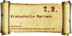 Kratochvila Mariann névjegykártya