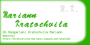 mariann kratochvila business card